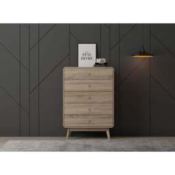 BR15 5 Drawer Chest, Light Oak