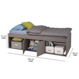 Single Open Niche Cabin Bed, Grey - thumbnail 4