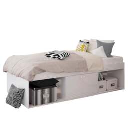 Single Open Niche Cabin Bed, White - thumbnail 1