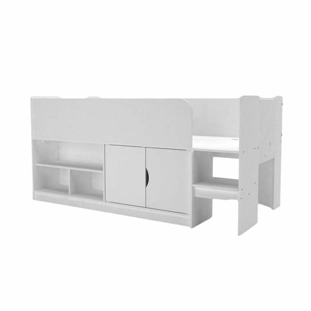Single Storage Mid Sleeper with Cupboard & Shelves - image 1