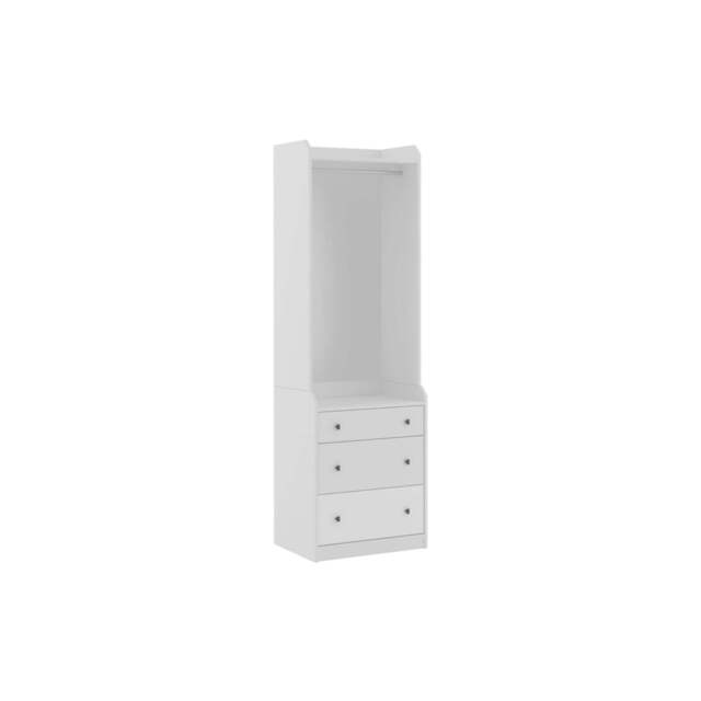 3 Drawer Open Wardrobe, White - image 1