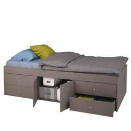 Single Multi 4 Drawer Cabin Bed, Grey
