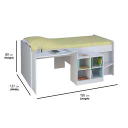 Single, Pilot Cabin Bed, White - thumbnail 6