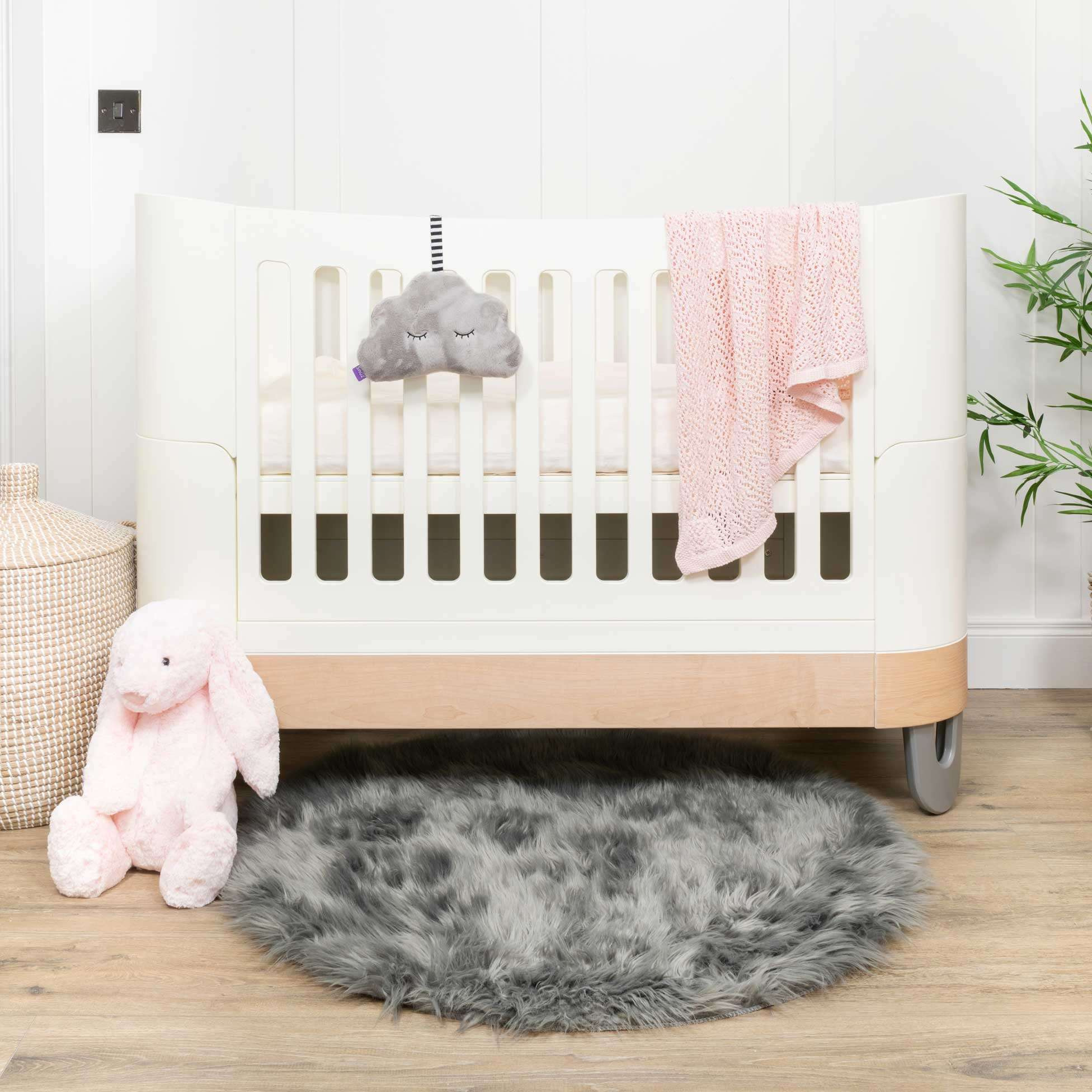 Round Dark Grey Faux Fur Sheepskin Rug - Isla - 100cm x 100cm Circle