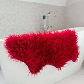 Ruby Red Faux Fur Sheepskin - Faux Fur - 60cm x 90cm