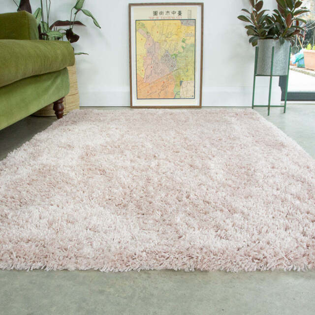 Soft Everyday Blush Pink Shaggy Rug - Nore - 60cm x 110cm