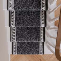 Black Border Stair Carpet Runner - Cut to Measure - Scala - 1ft