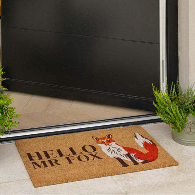 Hello Fox Coir Doormat - Doormat - 45cm x 75cm