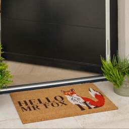 Hello Fox Coir Doormat - Doormat - 45cm x 75cm
