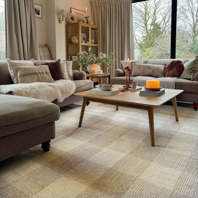 Beige Washable Checker Style Rug - Magda - Bouclair - 60cm x 110cm