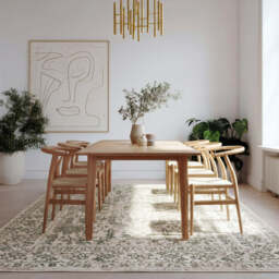 Sage Green Vintage Area Rug - Isadora - Oscar - 80cm x 150cm