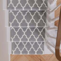 Modern Grey Trellis Stair Carpet Runner - Cut to Measure - Scala - 1ft