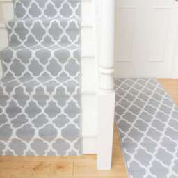 Modern Grey Trellis Stair Carpet Runner - Cut to Measure - Scala - 1ft