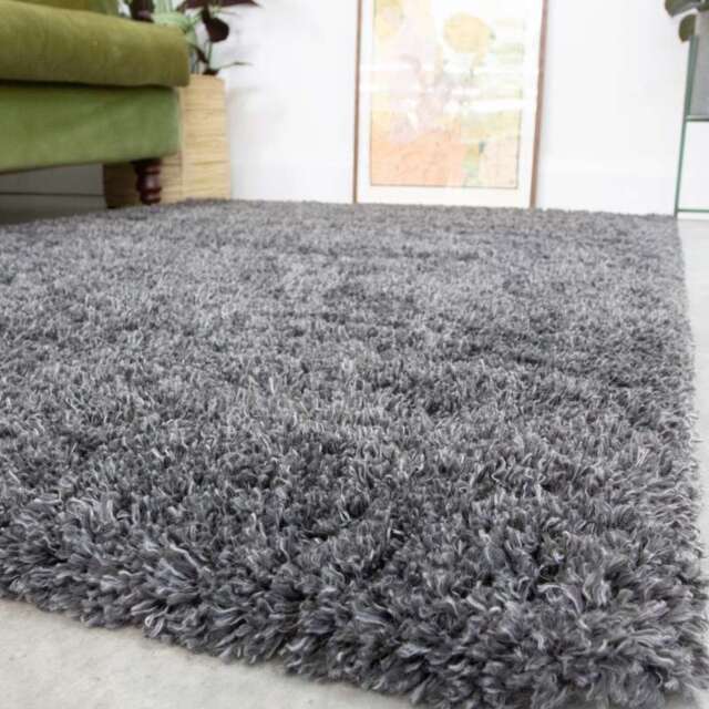 Soft Everyday Grey Shaggy Rug - Nore - 60cm x 110cm