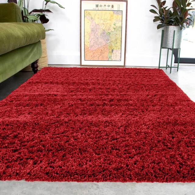 Soft Everyday Wine Shaggy Rug - Aspen - Nore - 60cm x 110cm