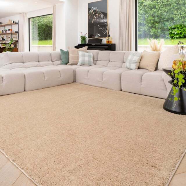 Soft Washable Cream Shaggy Rug - Washable Shaggy - 80cm x 150cm