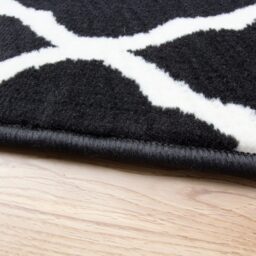 Black Moroccan Trellis Runner Rug - Milan - 60cm x 240cm Runner