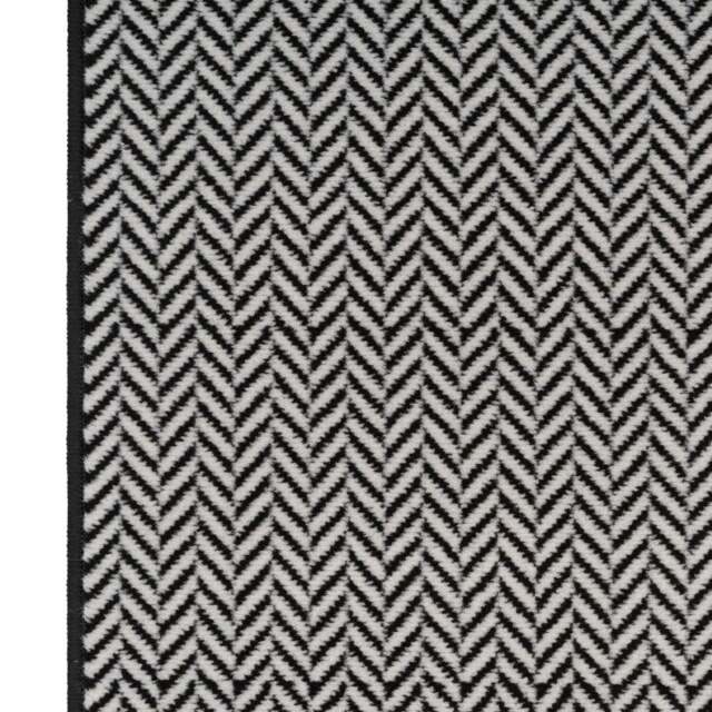 Black Chevron Stair Carpet Runner - Cut to Measure - Scala - 1ft