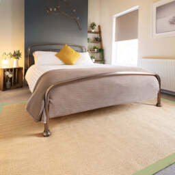 Green Cotton Border Natural Jute Area Rug - Juliette - 80cm x 150cm