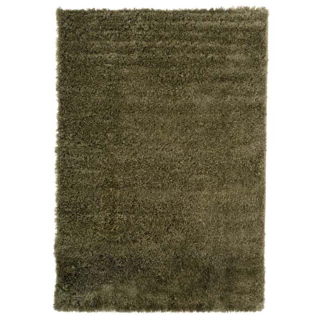 Soft Everyday Olive Green Shaggy Rug - Nore - 60cm x 110cm