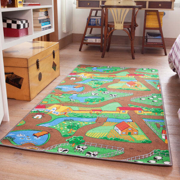 Double Sided Farm Town Kids Rug - Kids - 80cm x 150cm