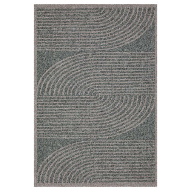 Abstract Grey Outdoor Rug - Reine - Aelius - 80cm x 150cm