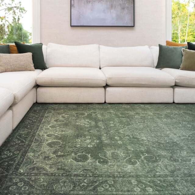 Soft Washable Green Medallion Rug - Maisie - Soft Washable - 80cm x 150cm
