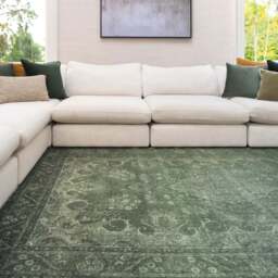 Soft Washable Green Medallion Rug - Maisie - Soft Washable - 80cm x 150cm
