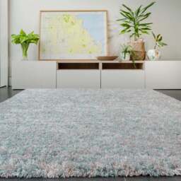Soft Mottled Light Blue Shaggy Area Rug - Kinsale - 80cm x 150cm
