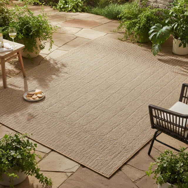 Plain Jute Brown Ouotdoor Rug - Saule - Aelius - 80cm x 150cm