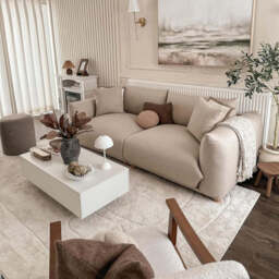 Soft Cream Abstract Rug - Aura - Zola - 80cm x 150cm