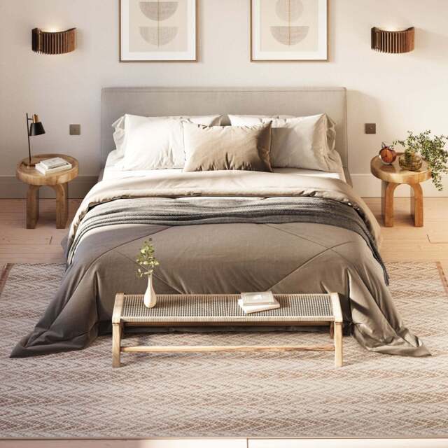 Grey Herringbone Area Rug - Noa - Flynn - 120cm x 170cm