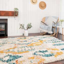 Super Soft Abstract Moroccan Shaggy Rug - Bella - Traveller - 80cm x 150cm