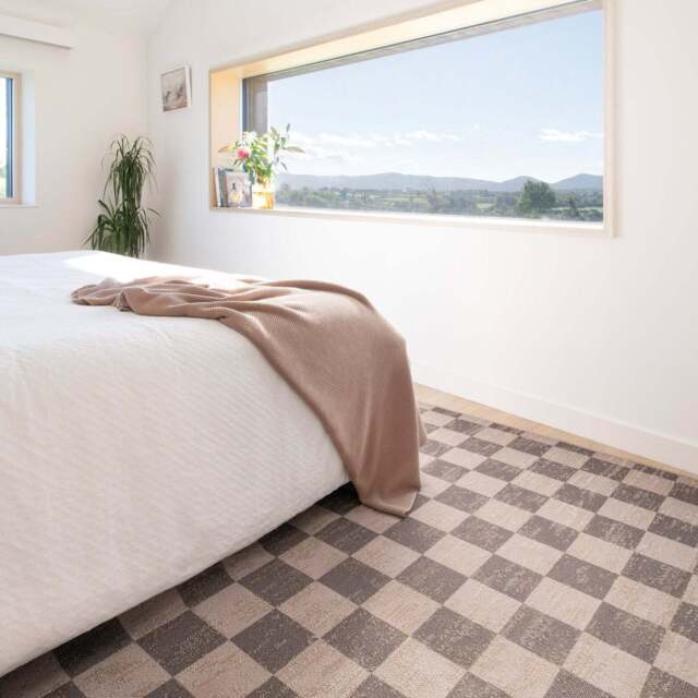 Washable Brown Checkerboard Jute Style Rug - Juno - Washable Jute Smart - 80cm x 150cm