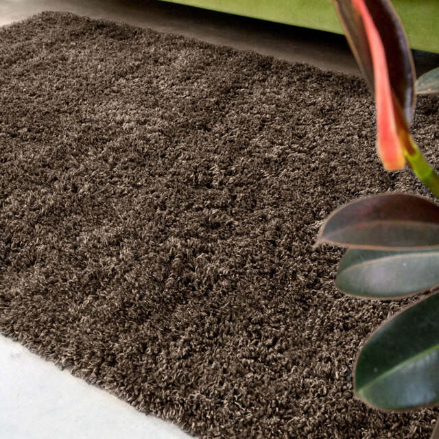 Soft Everyday Brown Shaggy Rug - Nore - 80cm x 150cm