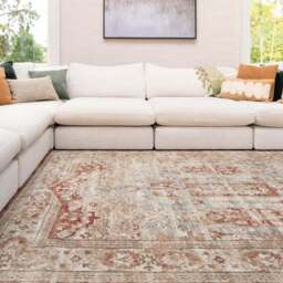 Traditional Plush Terracotta Rug - Selma - Mona - 80cm x 150cm
