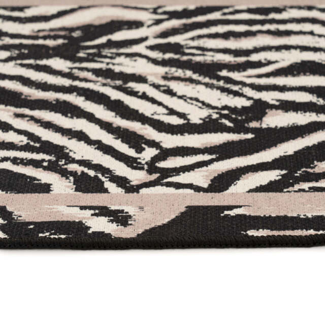 Washable Black Zebra Print Doormat - Zebra - Washable Doormats - 60cm x 110cm