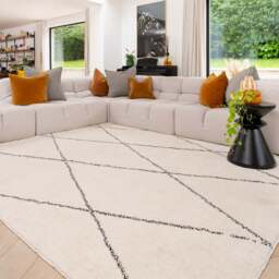 Soft Washable Moroccan Shaggy Rug - Zina - Washable Shaggy Design - 120cm x 170cm