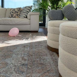 Flatwoven Washable Traditional Distressed Beige Rug - Zoe - Renuu - 60cm x 110cm