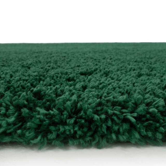 Soft Everyday Dark Green Shaggy Runner Rug - Nore - 60cm x 240cm Runner