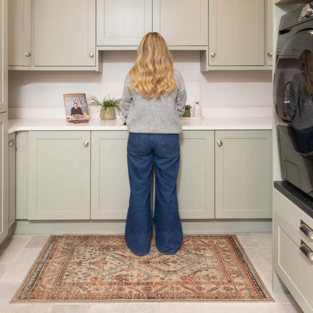 Washable Terracotta Kitchen Mat - Rowe - Everyday - 80cm x 150cm