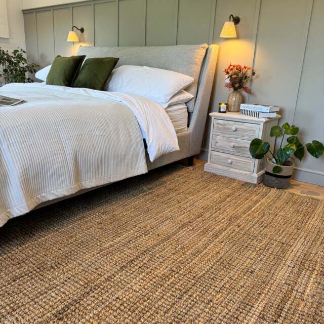 Rustic Jute Sisal Brown Natural Area Rugs - Boucle - Jute - 80cm x 150cm