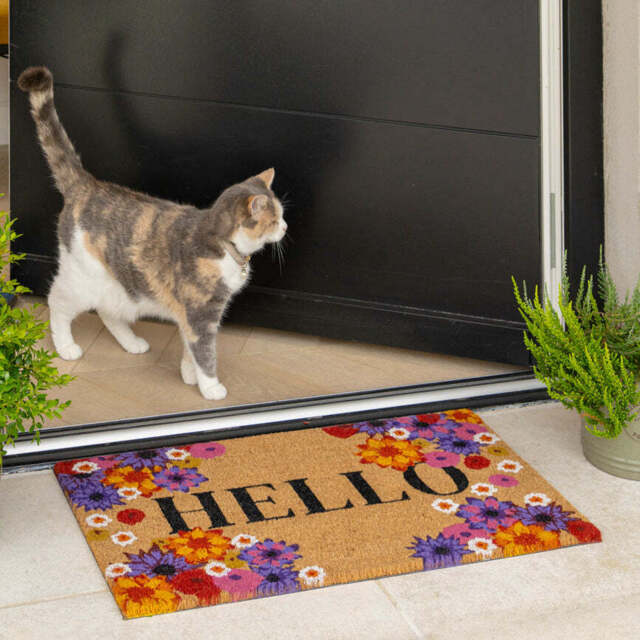 Floral Blooms Coir Doormat - Doormat - 45cm x 75cm