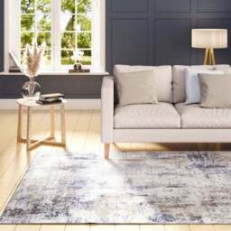 Washable Blue Abstract Rug - Skye - Everyday - 80cm x 150cm