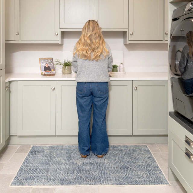 Washable Blue Kitchen Mat - Plato - Everyday - 80cm x 150cm