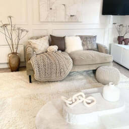 Soft Everyday Cream White Shaggy Rug - Nore - 60cm x 110cm