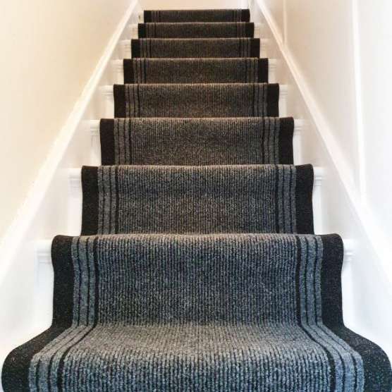 Grey Hard Wearing Stair Carpet Runner Rugs - Concorde - 2ft