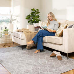 Washable Greige Berber Rug - Brindle - Everyday - 80cm x 150cm