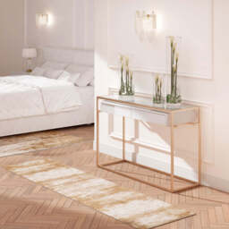 Distressed Beige Runner Rug - Ludlow - 70cm x 240cm Runner