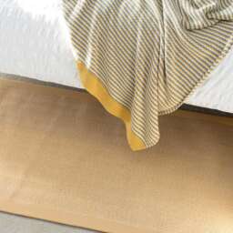 Beige Cotton Border Natural Jute Hallway Runner Rug - Juliette - 70cm x 240cm Runner